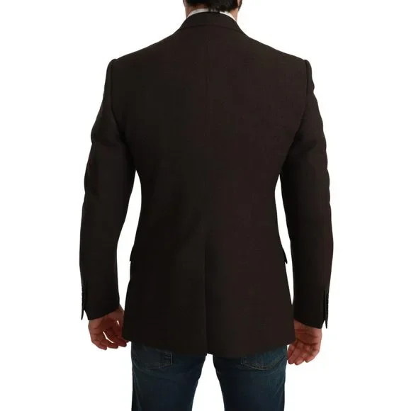 Dolce & Gabbana Brown Slim Fit Coat Jacket MARTINI Blazer